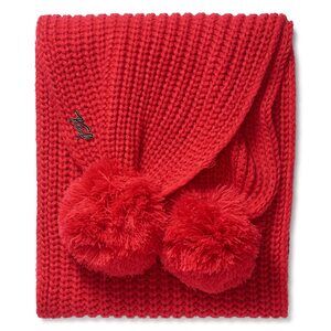 Women's Double Pom Knit Scarf, 8963